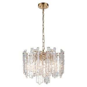 A/Riviera 5 light gold and glass
