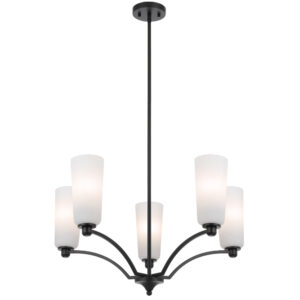 Brevan 5 light pendant black