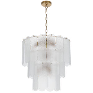 DLP Samona 14 light pendant frost glass Antique  gold