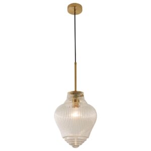 Ridge 1 light pendant satin brass